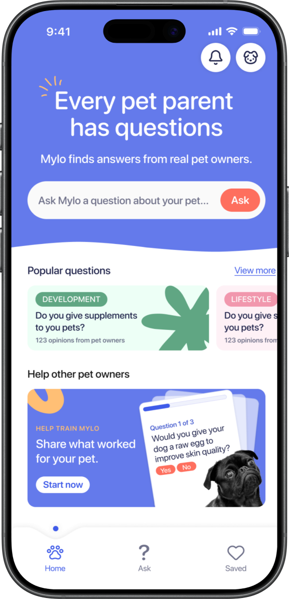 Mylo app on iPhone