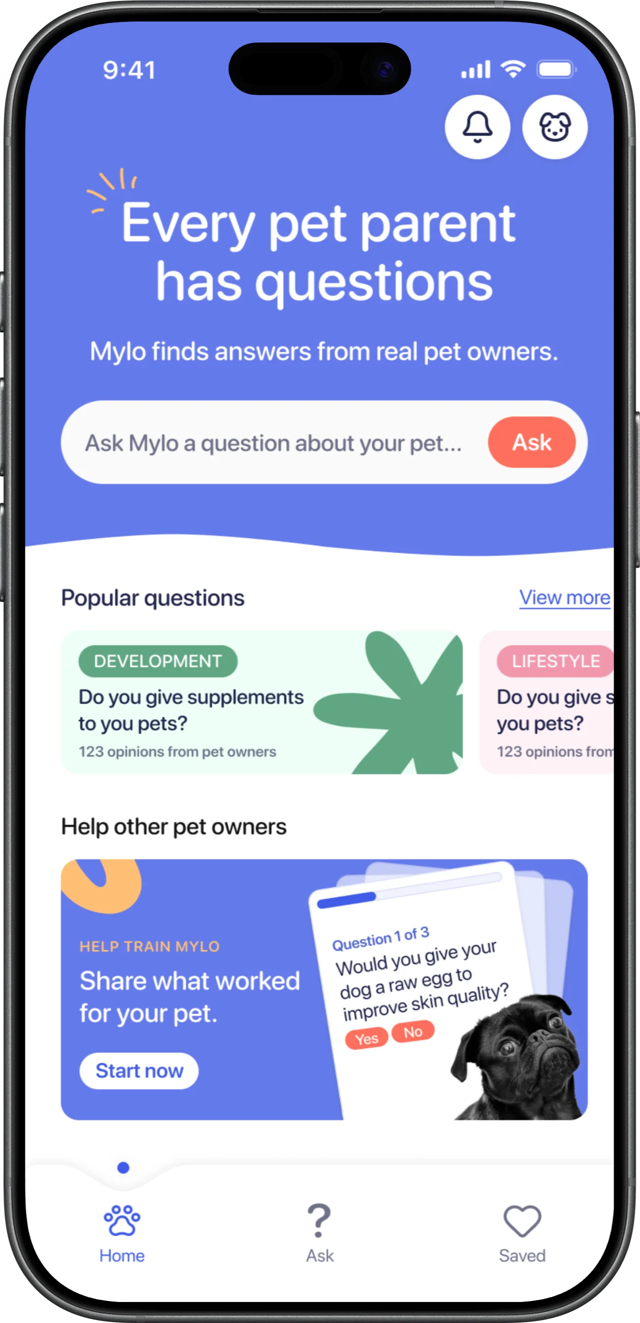 Mylo app on iPhone